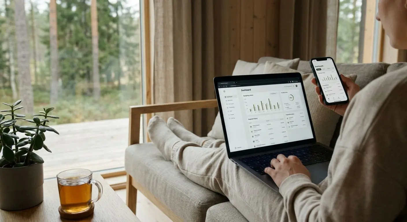 Spelare som följer budget och utbetalningar via mobil och dator