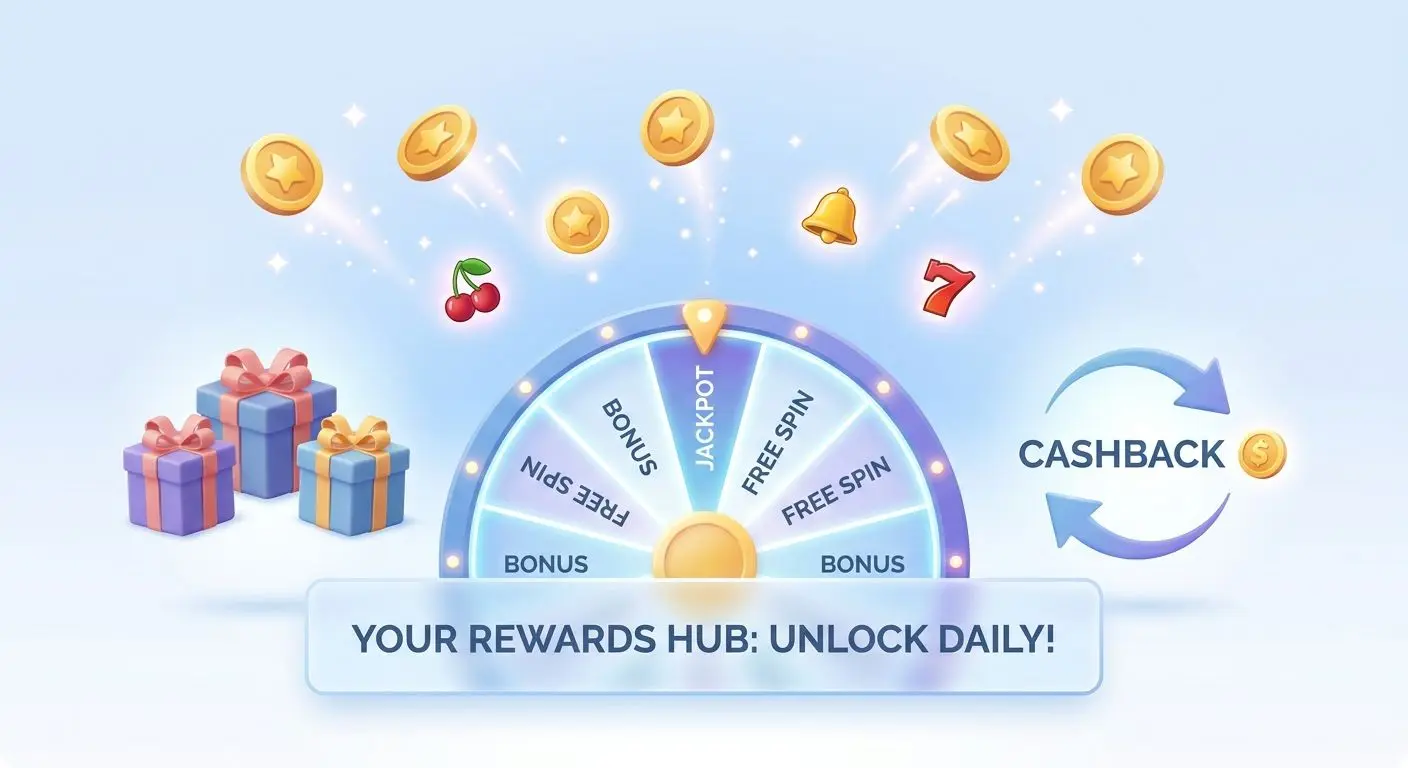 Illustration av olika typer av PlayOJO-kampanjer som free spins och cashback