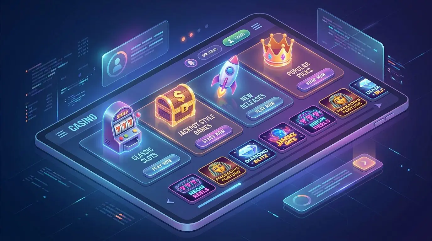 Slotlobby med klassiska spel, jackpottar och nya titlar